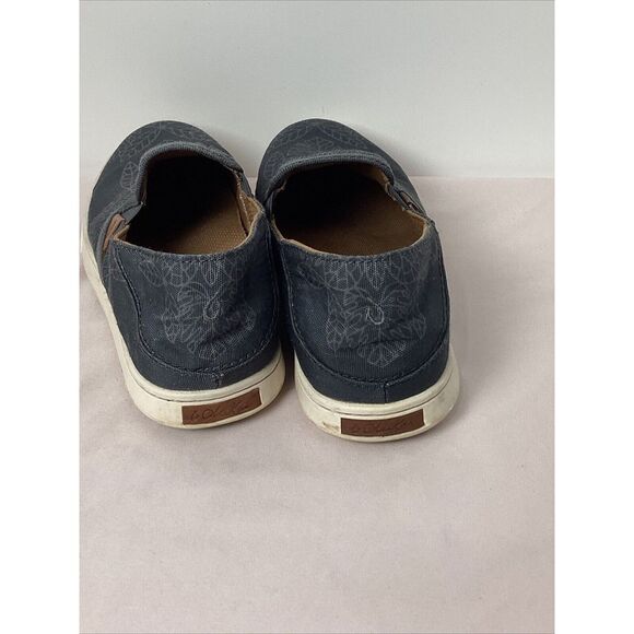 EUC Olukai PEHUEA POW! WOW! Slip on Canvas Sneakers Shoes Size 6 GREY LEAF - Picture 6 of 7